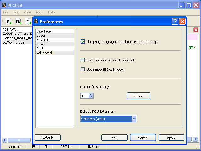 Preferences page advanced on Win32